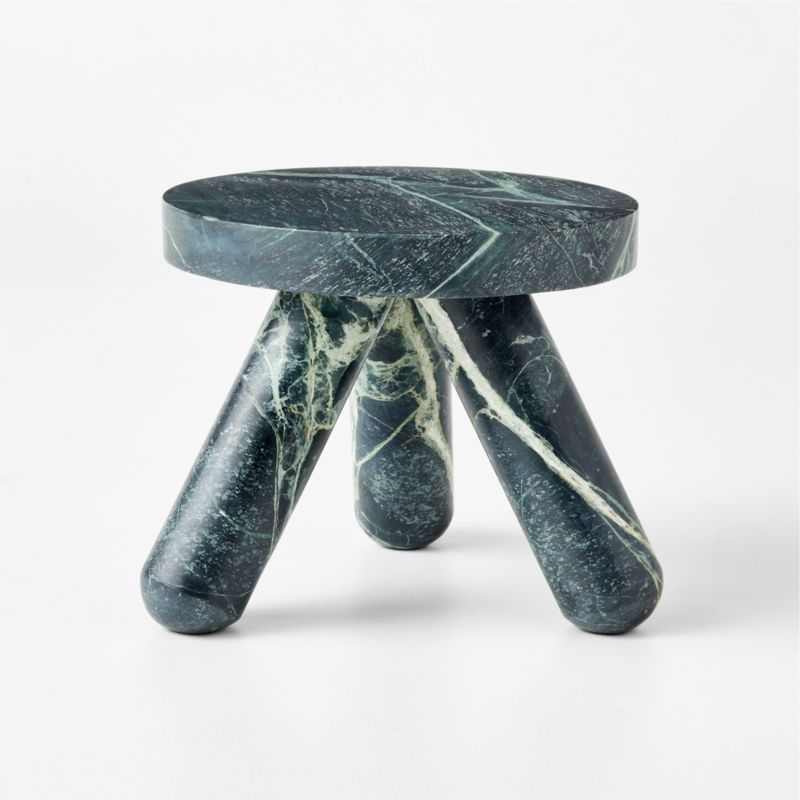Jaxx Green Marble Side Table Short - Image 1