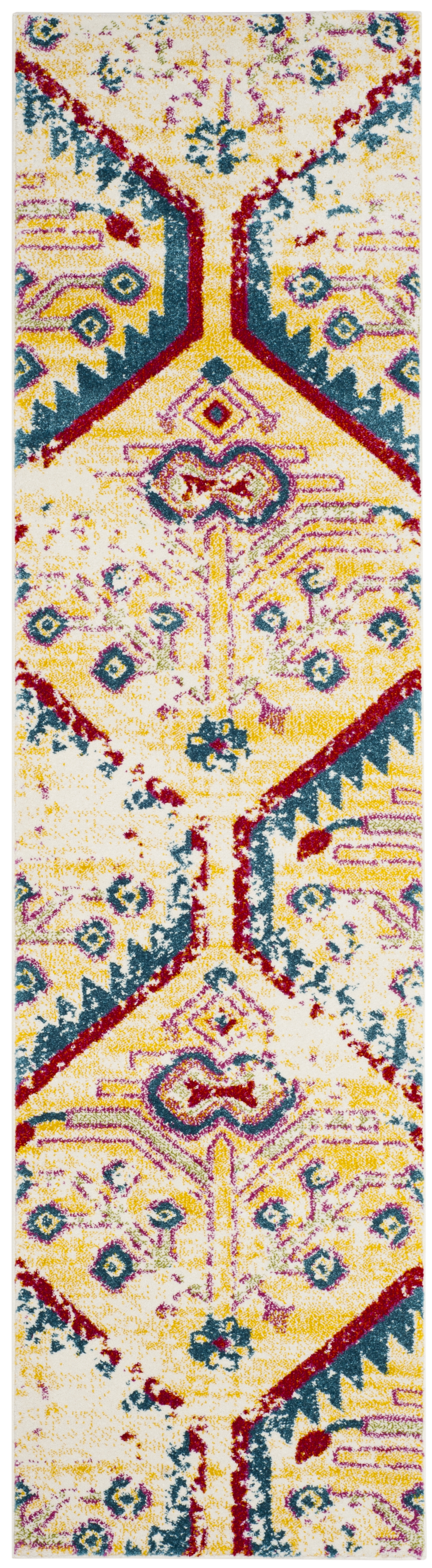 Arlo Home Woven Area Rug, WTC698G, Light Yellow/Blue,  2' 3" X 8' - Image 0