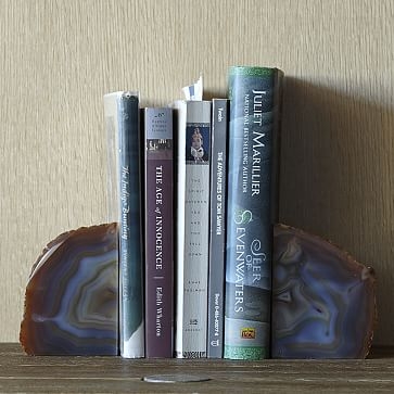 Agate Bookends, Set of 2, Green - Image 1