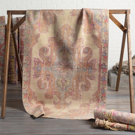 Antique One of a Kind  Indoor 4'3" x 7' Handmade Rug - Image 1