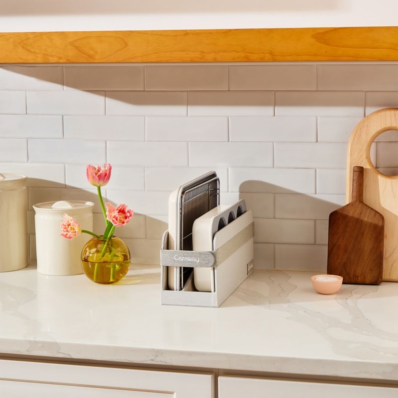 Caraway ® Cream Ceramic Non-Stick 5-Piece Mini Bakeware Set with Storage Tray - Image 3