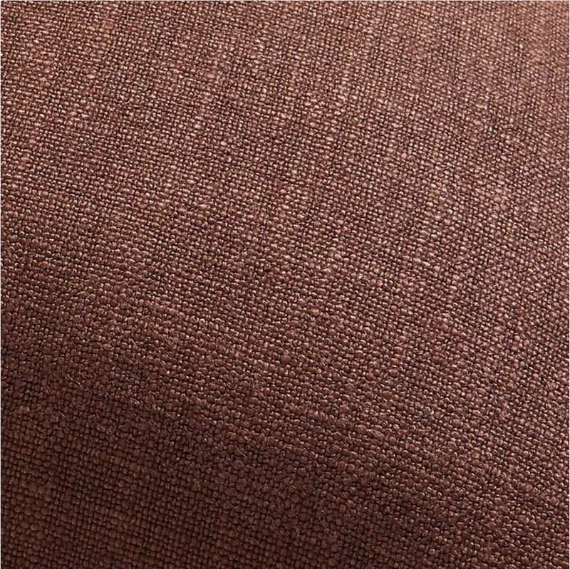 Auburn Brown Laundered Linen 20''x20 Pillow With Feather Insert - Image 4