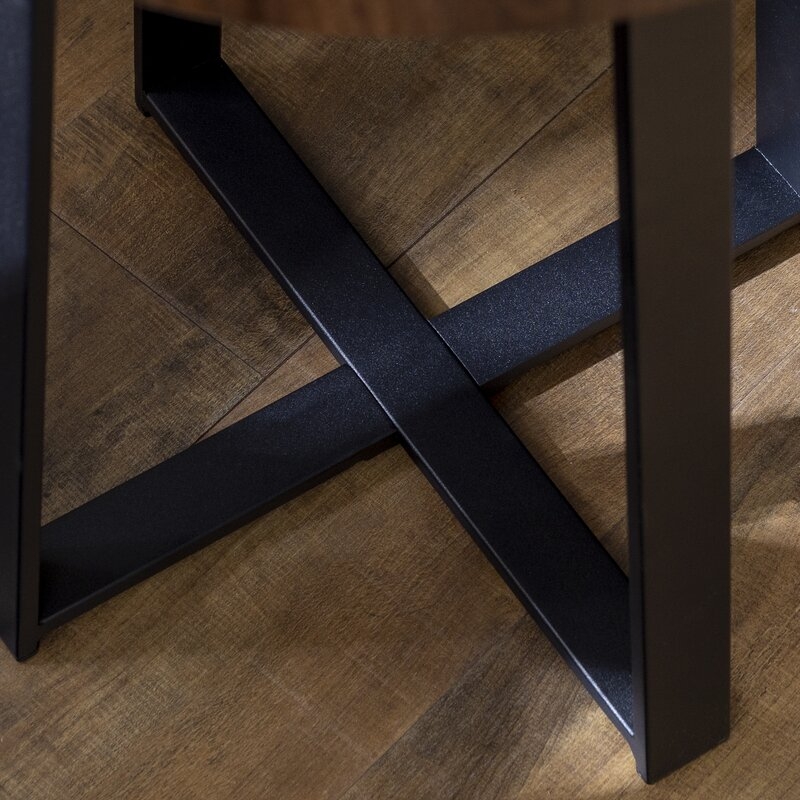 Enrique Cross Legs End Table, Dark Walnut - Image 5