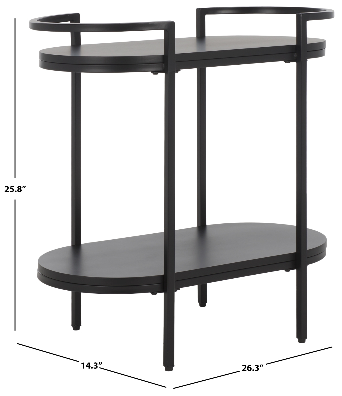 Inessa 2 Tier Bar Cart - Black - Image 6