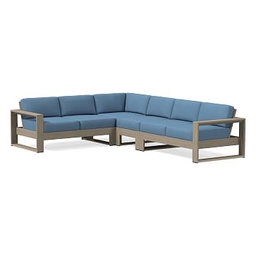 Portside Collection 4 Piece Sectional, 2X Sectional, Sofa, + Corner + Single/Lounge Slipcover, Cast Ocean - Image 0
