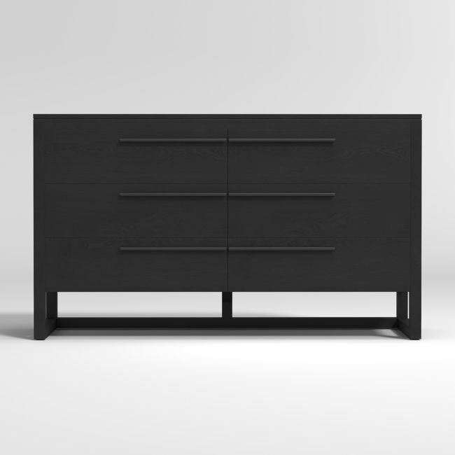 Linea Black 6-Drawer Dresser - Image 0