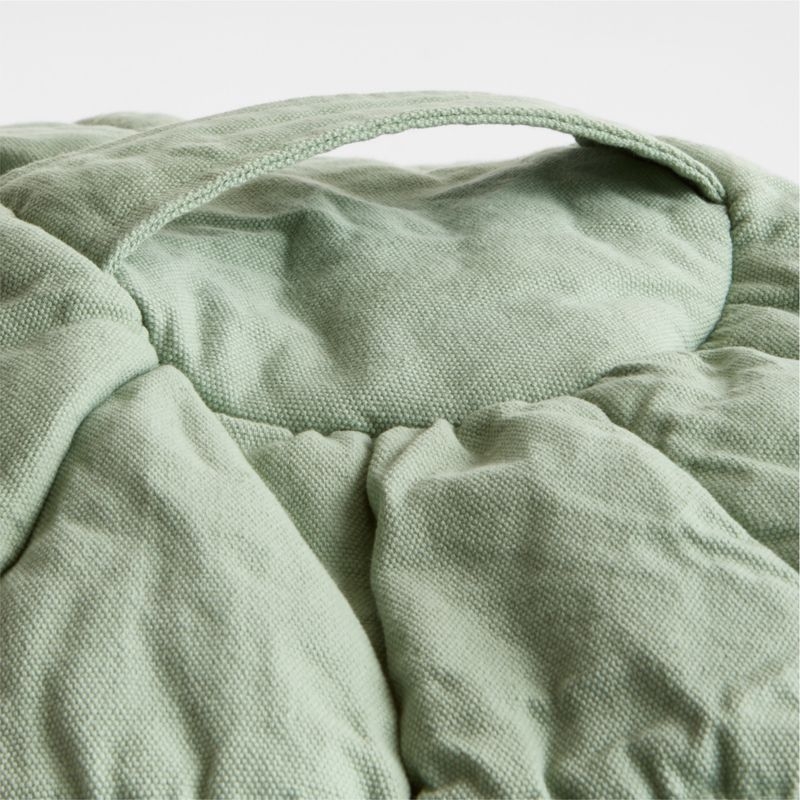 Verte Green Small 30" Organic Cotton Kids Puffy Bean Bag Chair Cover - Image 3