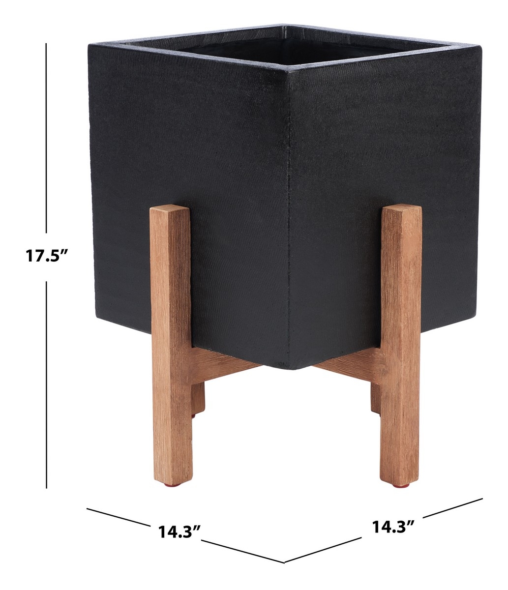 Borsla Planter - Black - Safavieh - Image 6