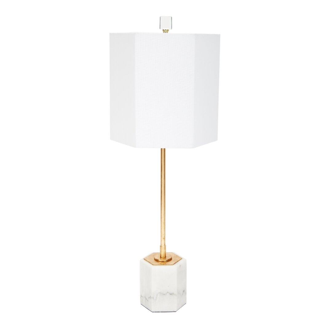 Old World Design 28"" White/Gold Table Lamp - Image 0
