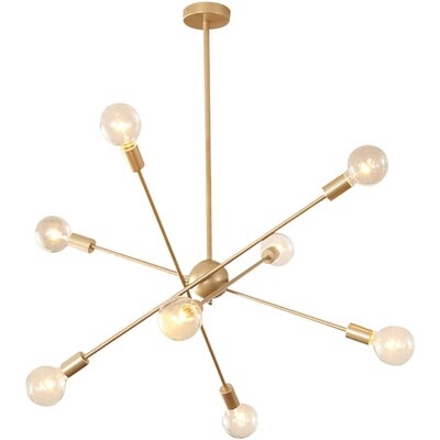 Modern Gold Sputnik Pendant Chandelier 8 Light Ceiling Lighting Kitchen Fixture (23 Inch) - Image 0