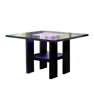 Wooden Dining Table With Glass Insert, Black - Image 0