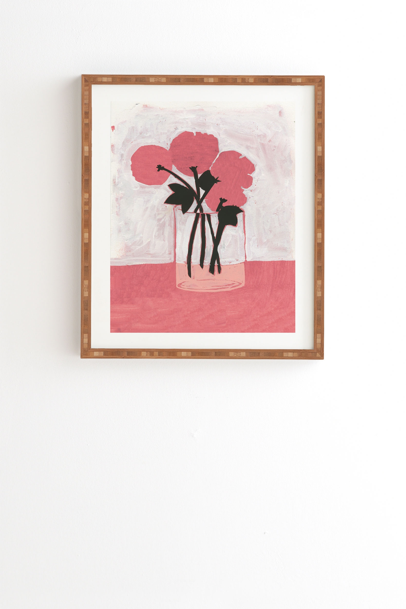 Poppies Art by Megan Galante - Framed Wall Art Bamboo 11" x 13" - Image 0