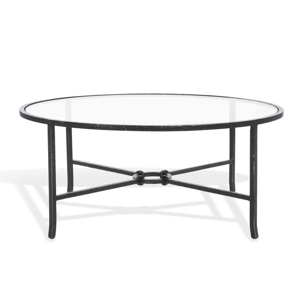 Tauri Metal Round Coffee Table - Black/Clear - Image 0