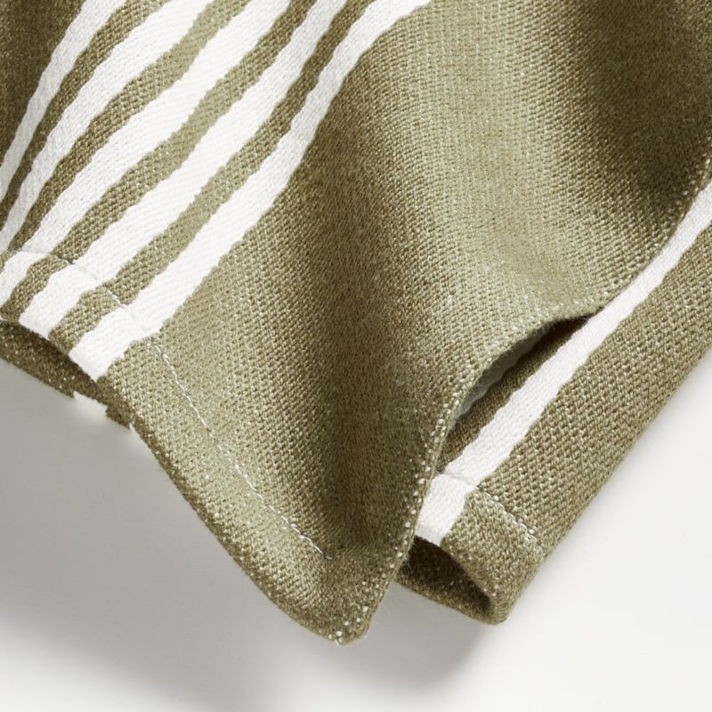 Olive Stripe Dish Towels, Set of 2 - Image 1