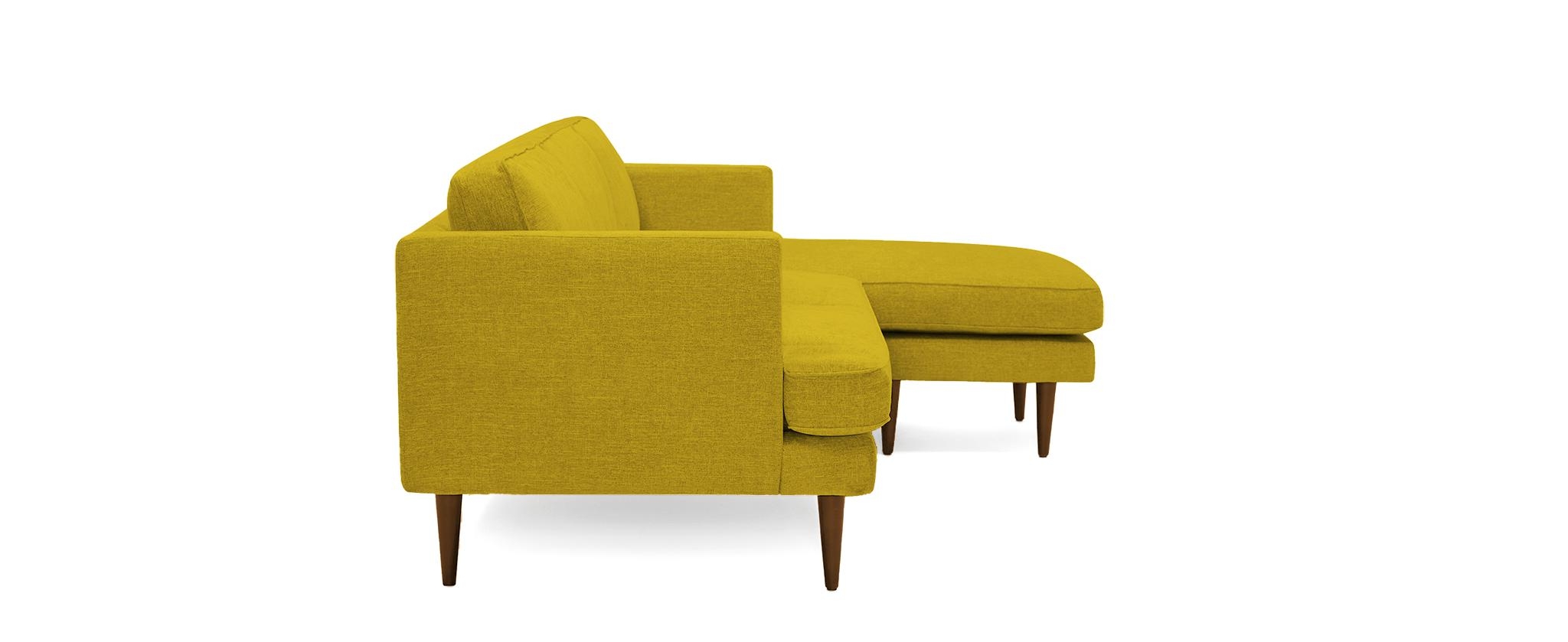 Yellow Preston Mid Century Modern Reversible Sectional - Bloke Goldenrod - Mocha - Image 2