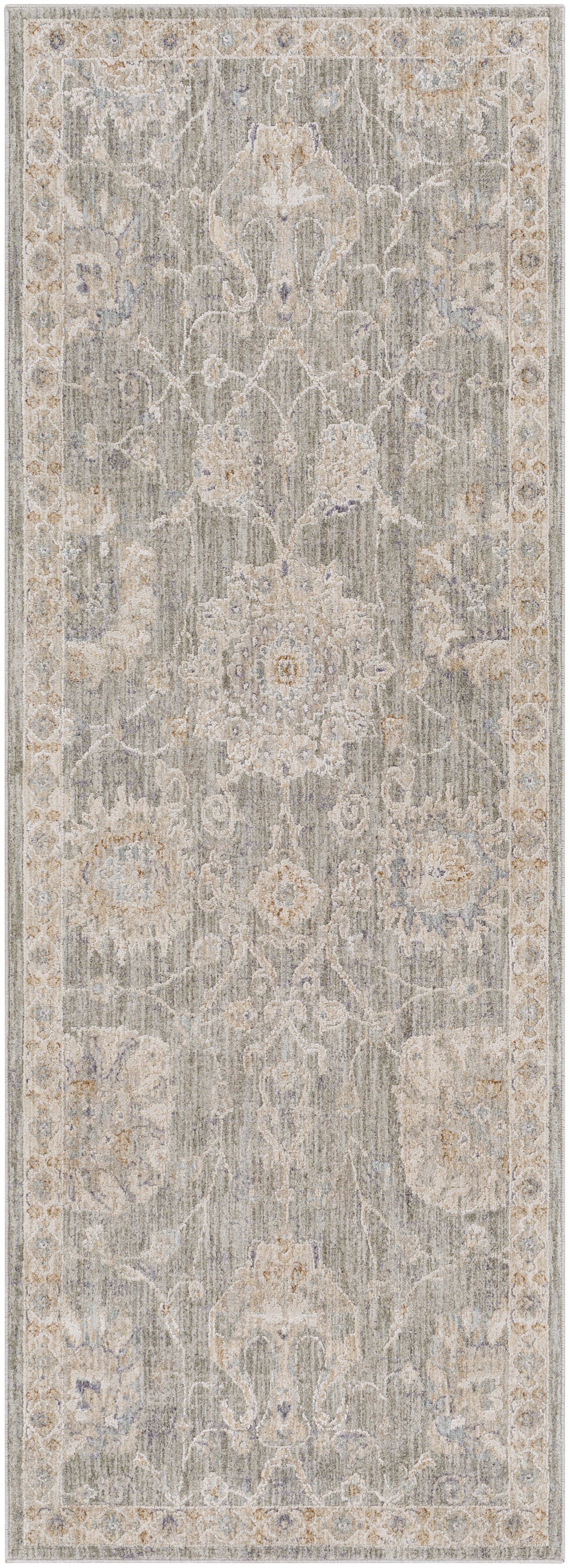 Avant Garde Beige Indoor 2'7" x 10' Machine Woven Rug - Image 0