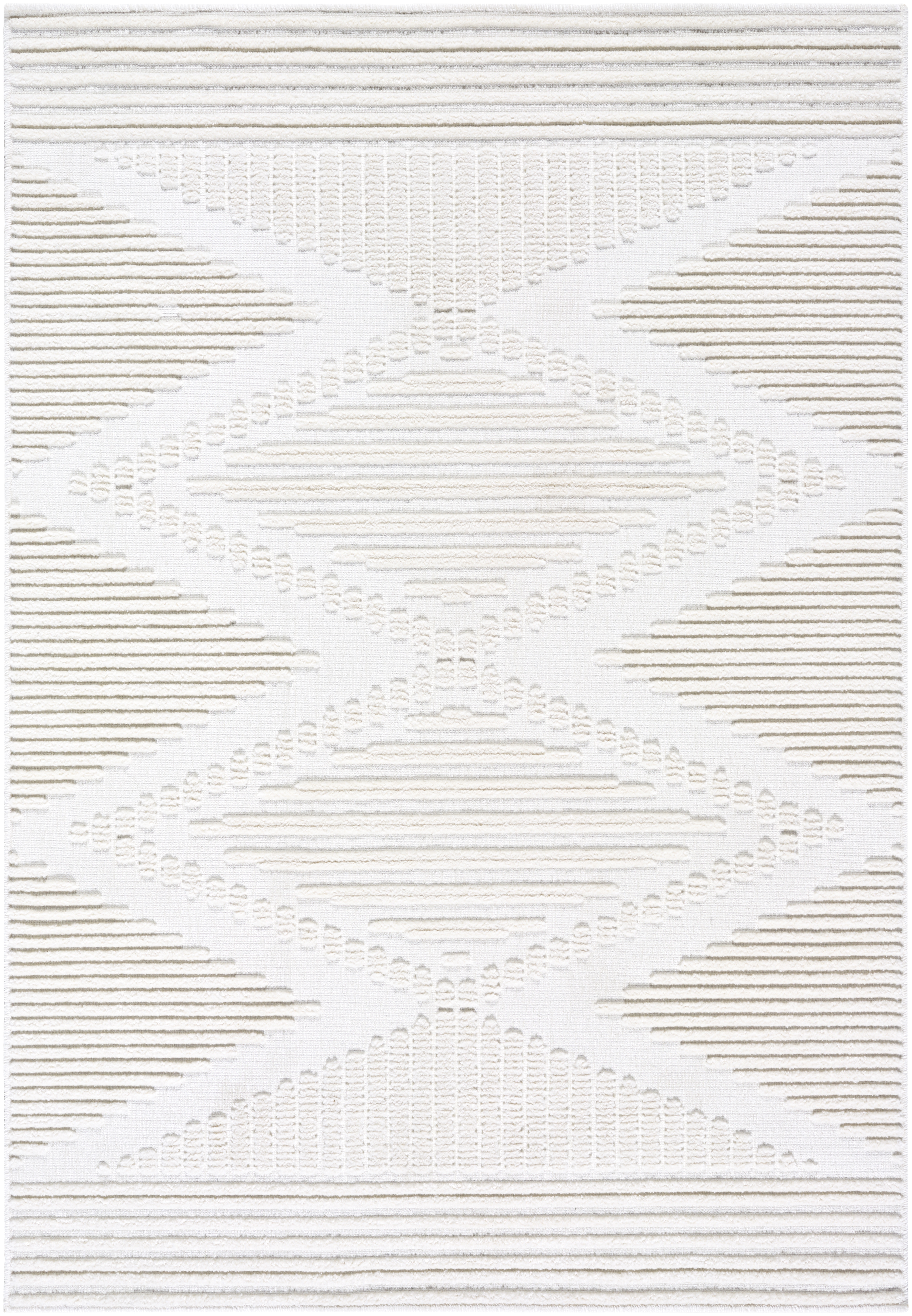 Lyna White Indoor 3'3" x 5' Machine Woven Rug - Image 0