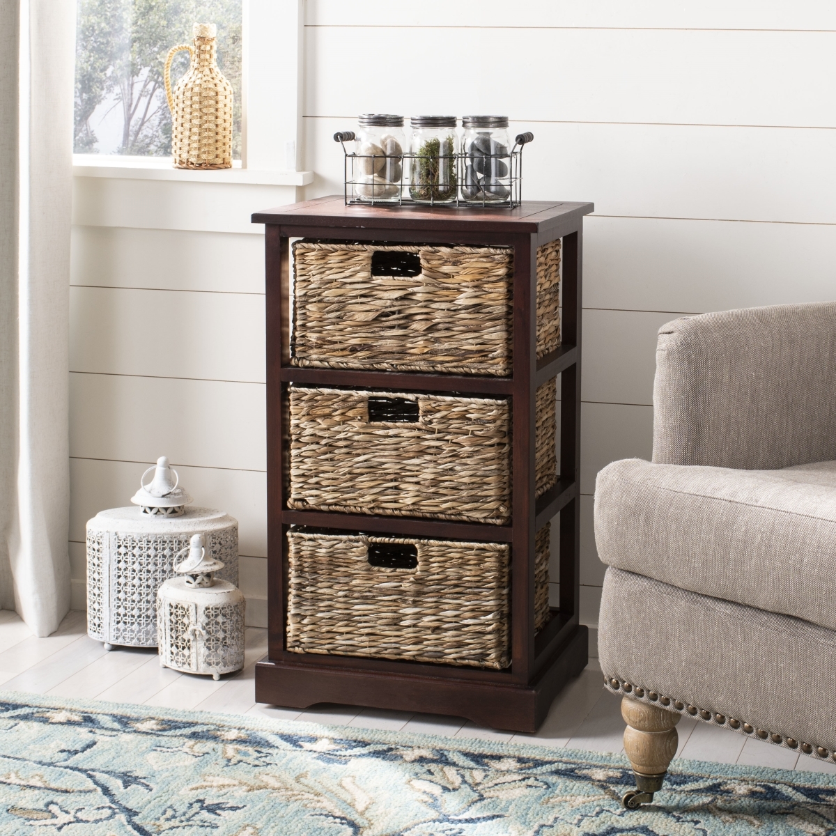 Halle Storage Side Table - Cherry - Safavieh - Image 1