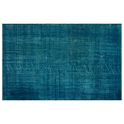 One-of-a-Kind Hand-Knotted 1960s Turkish Turquoise 5'8" x 8'9" Area Rug - Image 0