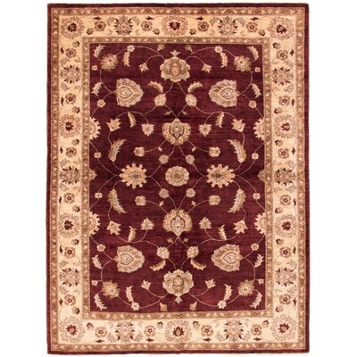 One-of-a-Kind Hymes Hand-Knotted 2010s Chobi Beige/Red 6'10 x 9' Wool Area Rug - Image 0
