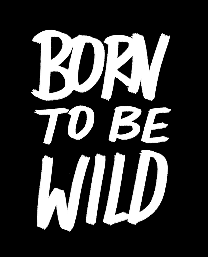 Born To Be Wild ~ Typography Couch Throw Pillow by Leah Flores - Cover (20" x 20") with pillow insert - Indoor Pillow - Image 1