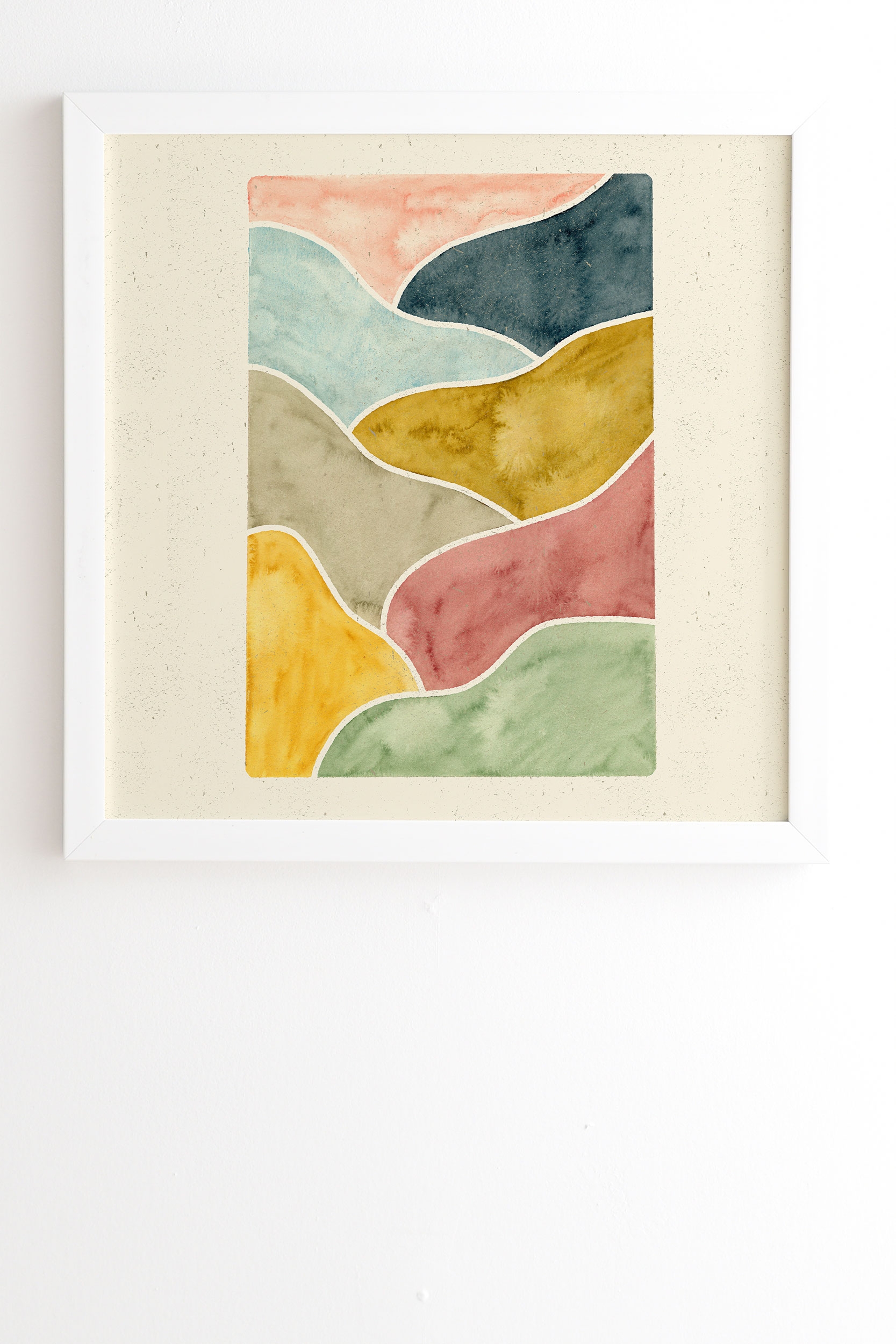Watercolor Abstract Landscape by Pauline Stanley - Framed Wall Art Basic White 20" x 20" - Image 1