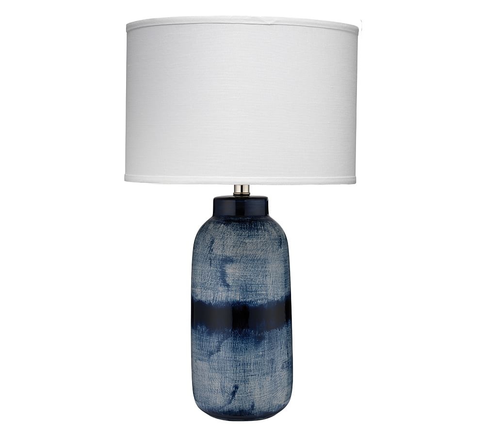 Misty Ceramic Table Lamp, Large 25", White Linen - Image 0