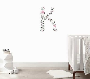 Floral Letter Wall Decal, R - Image 1