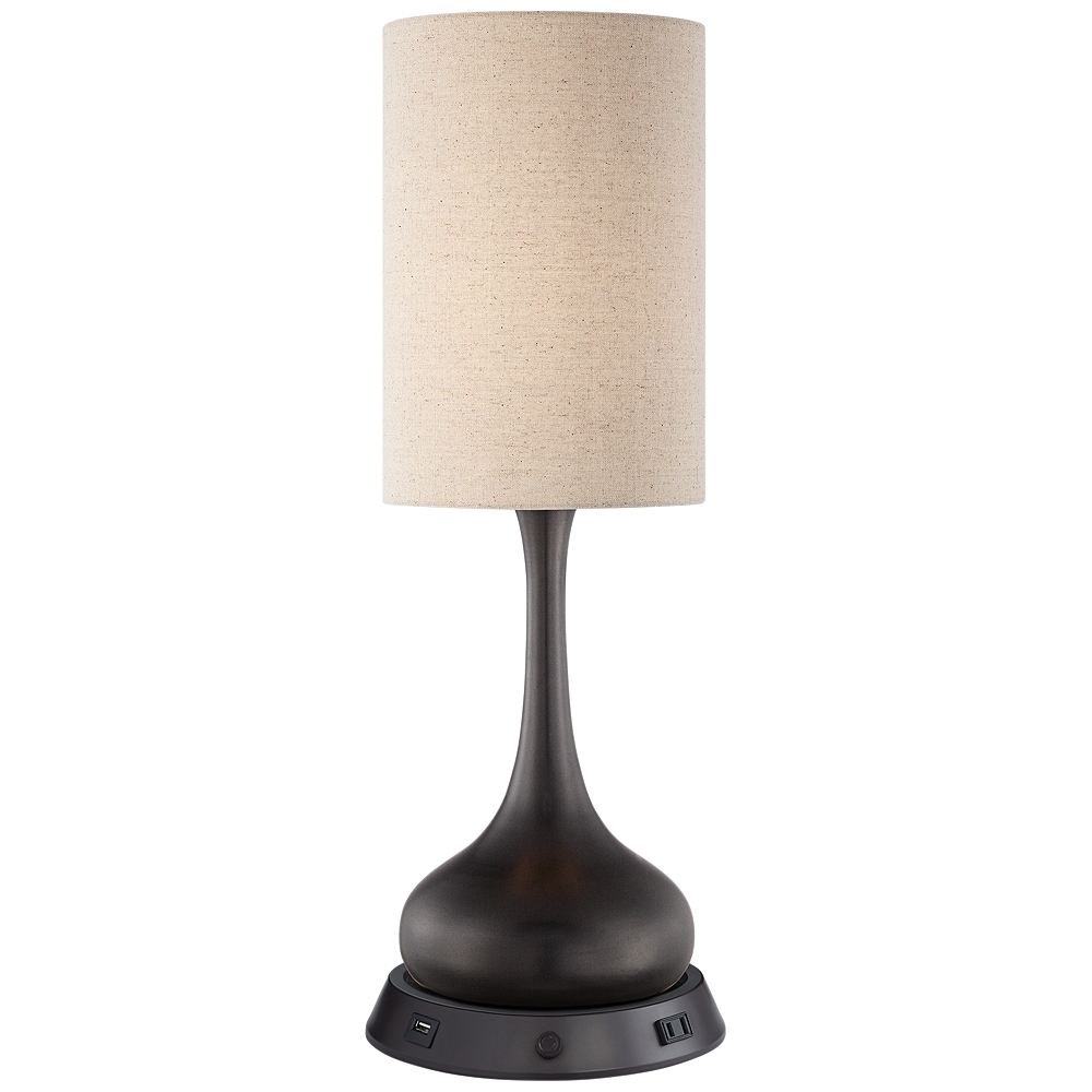 360 Lighting 24 1/2" Espresso Lamp with Dimmable USB Workstation - Image 0