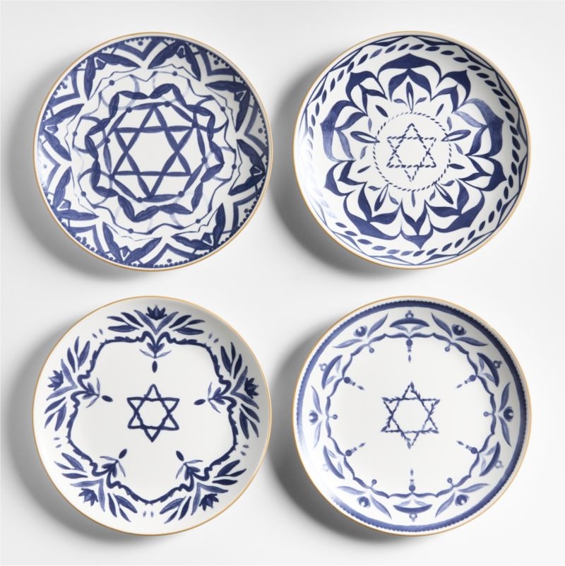 Star of David Hanukkah Salad Plates, Set of 4 - Image 2