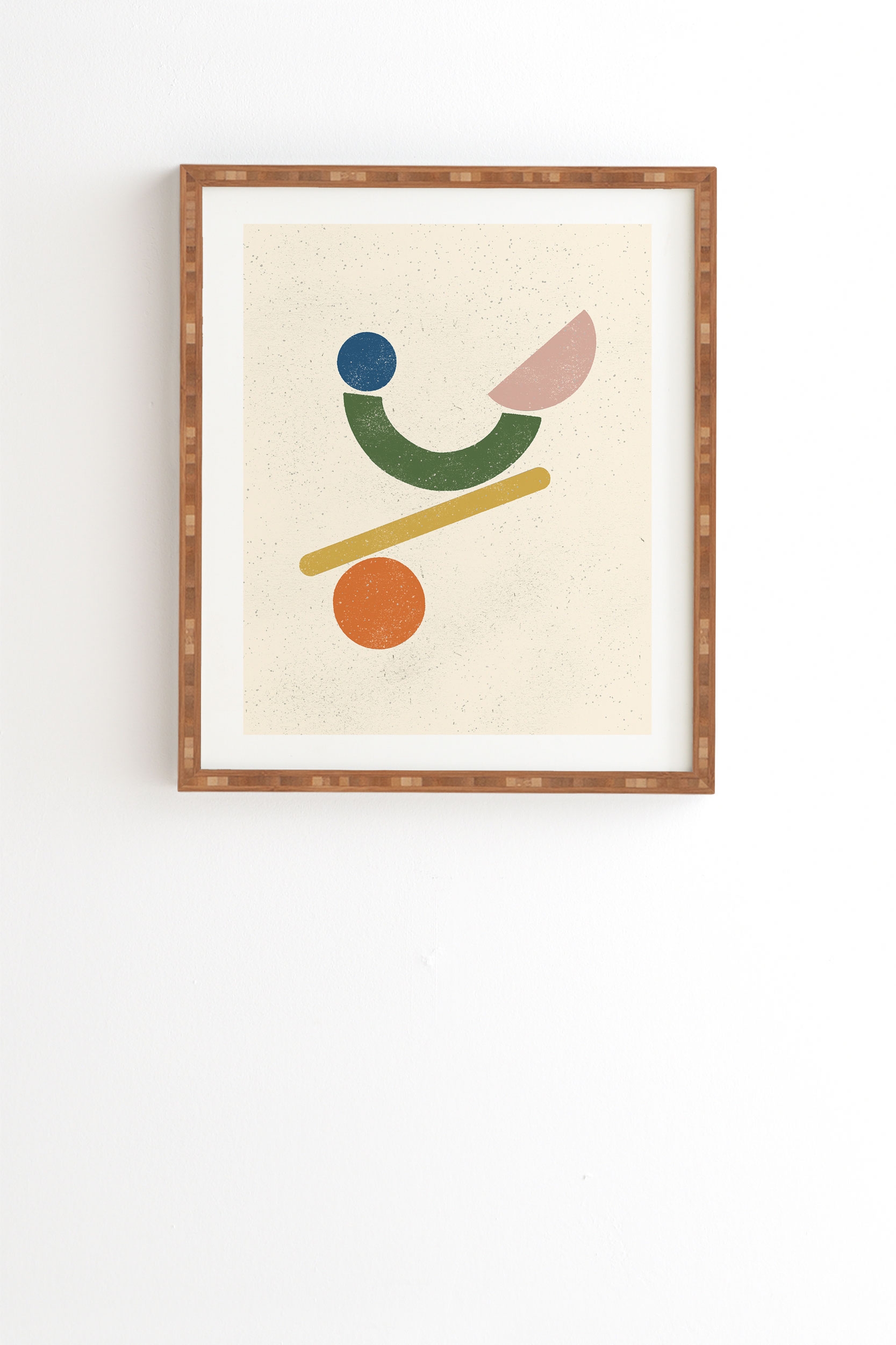 Balance Shapes by Pauline Stanley - Framed Wall Art Bamboo 20" x 20" - Image 0