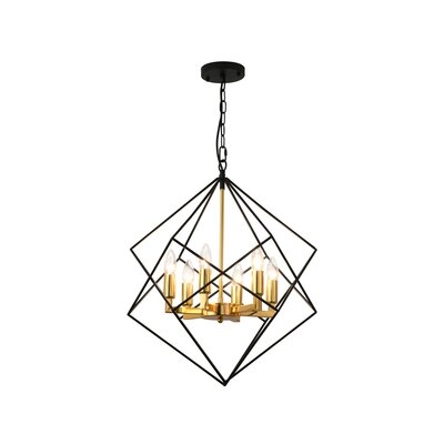 6-Light Chandelier Double Cube Iron Frame - Image 0
