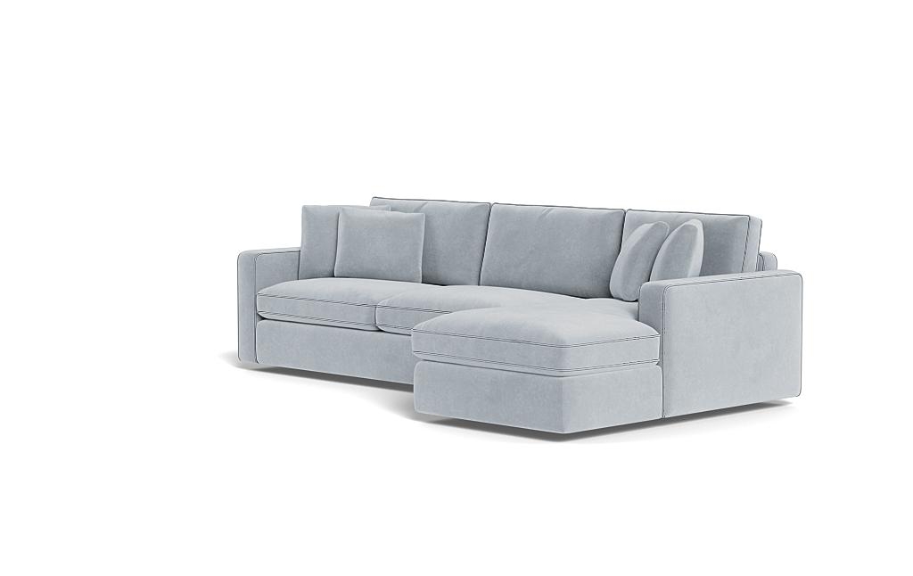 James 3-Seat Right Chaise Sleeper Storage Sectional and Contrast Piping - Image 2