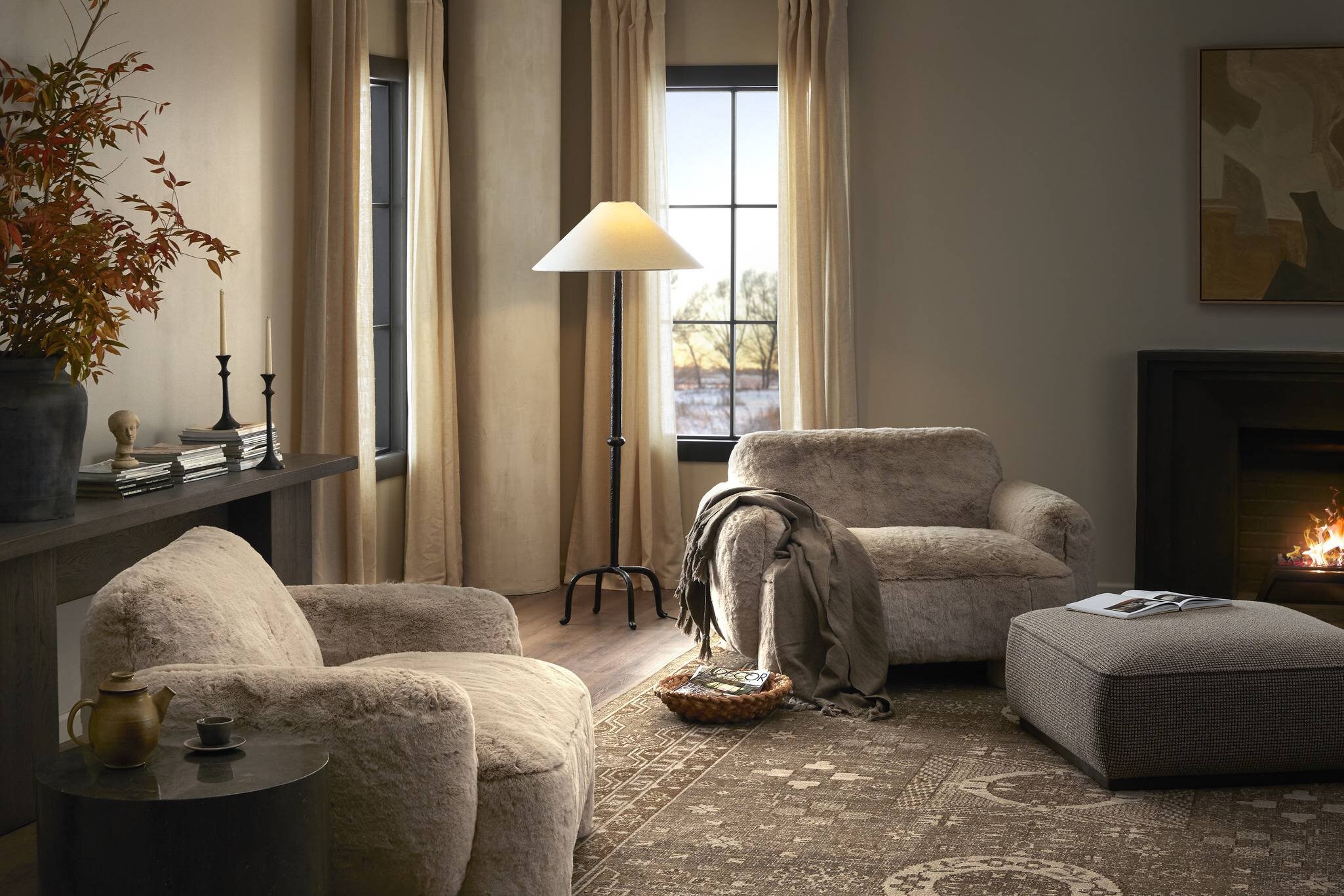 Neville Floor Lamp - Matte Black Cast Aluminum - Image 1