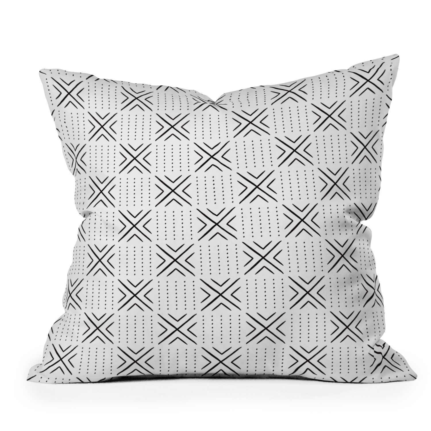 Mud Cloth Tile Black by Little Arrow Design Co - Outdoor Throw Pillow 20" x 20" - Image 0