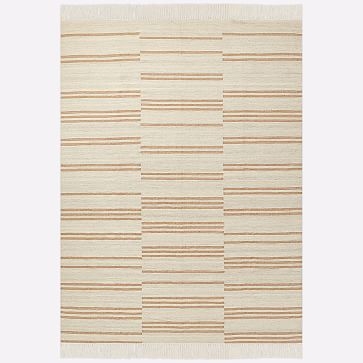 Wool And Jute Splice Stripe Rug, 5x8, Natural - Image 0