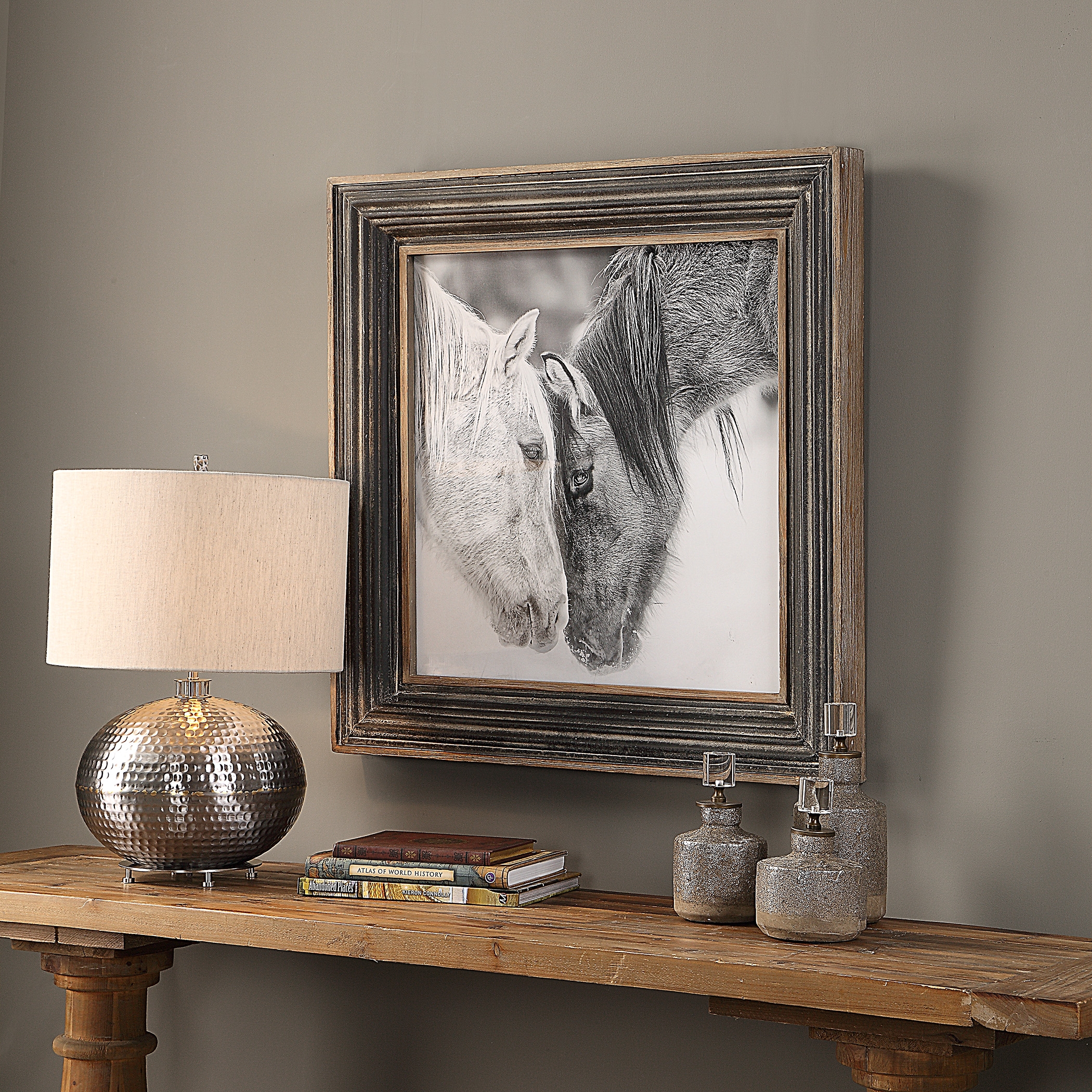Custom Black And White Horses Print - Image 2