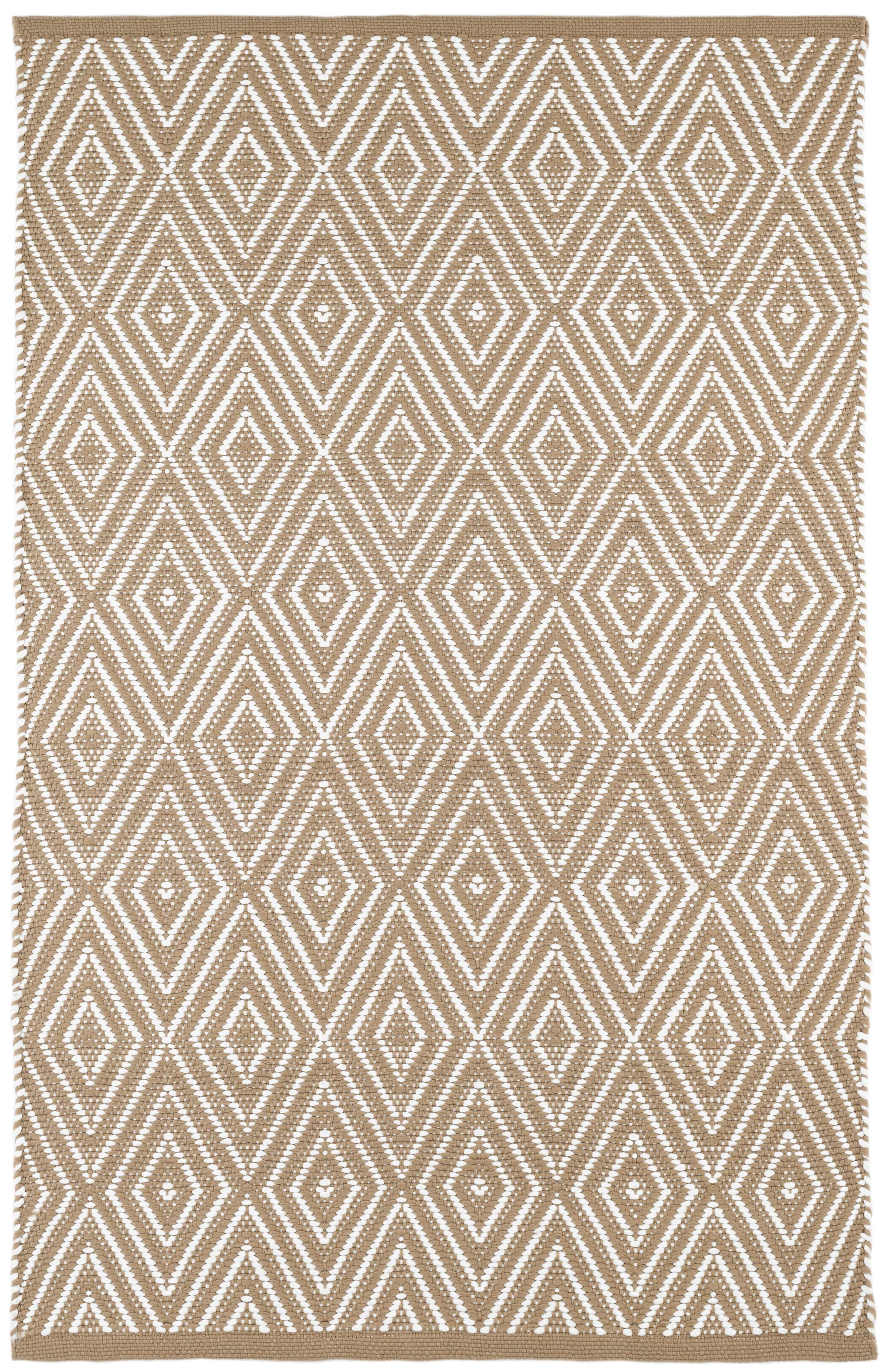 Diamond Khaki/White Handwoven Indoor/Outdoor Rug - Image 0