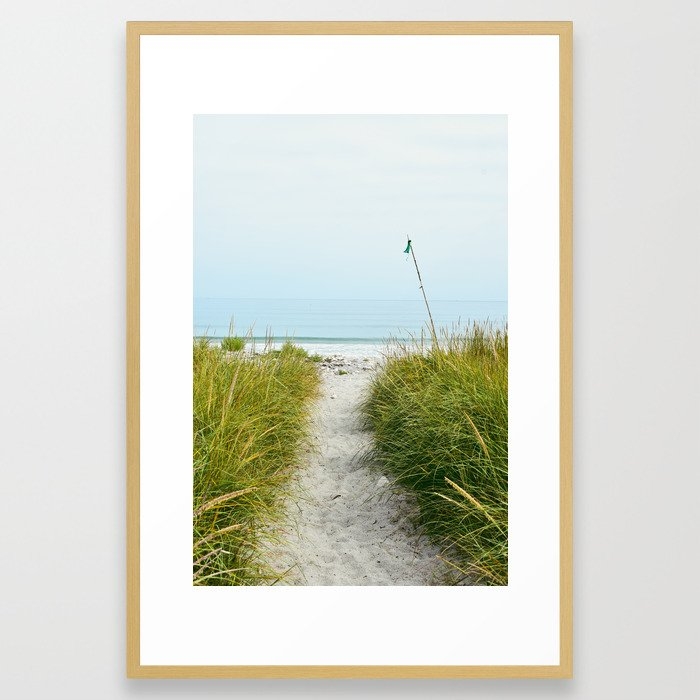 Beach Path To The Sea Framed Art Print by Olivia Joy St.claire - Cozy Home Decor, - Conservation Natural - LARGE (Gallery)-26x38 - Image 0