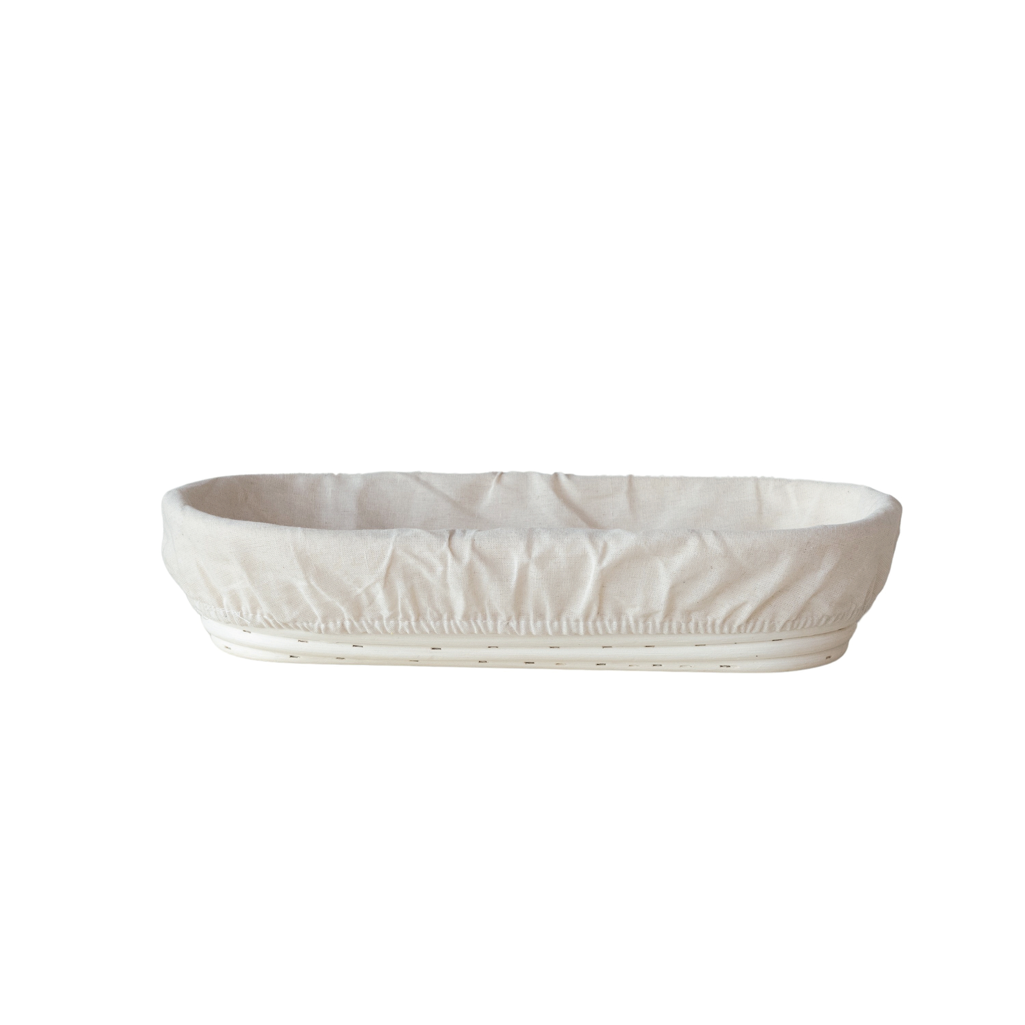 Chic Oval Rattan Tray, White - Image 0