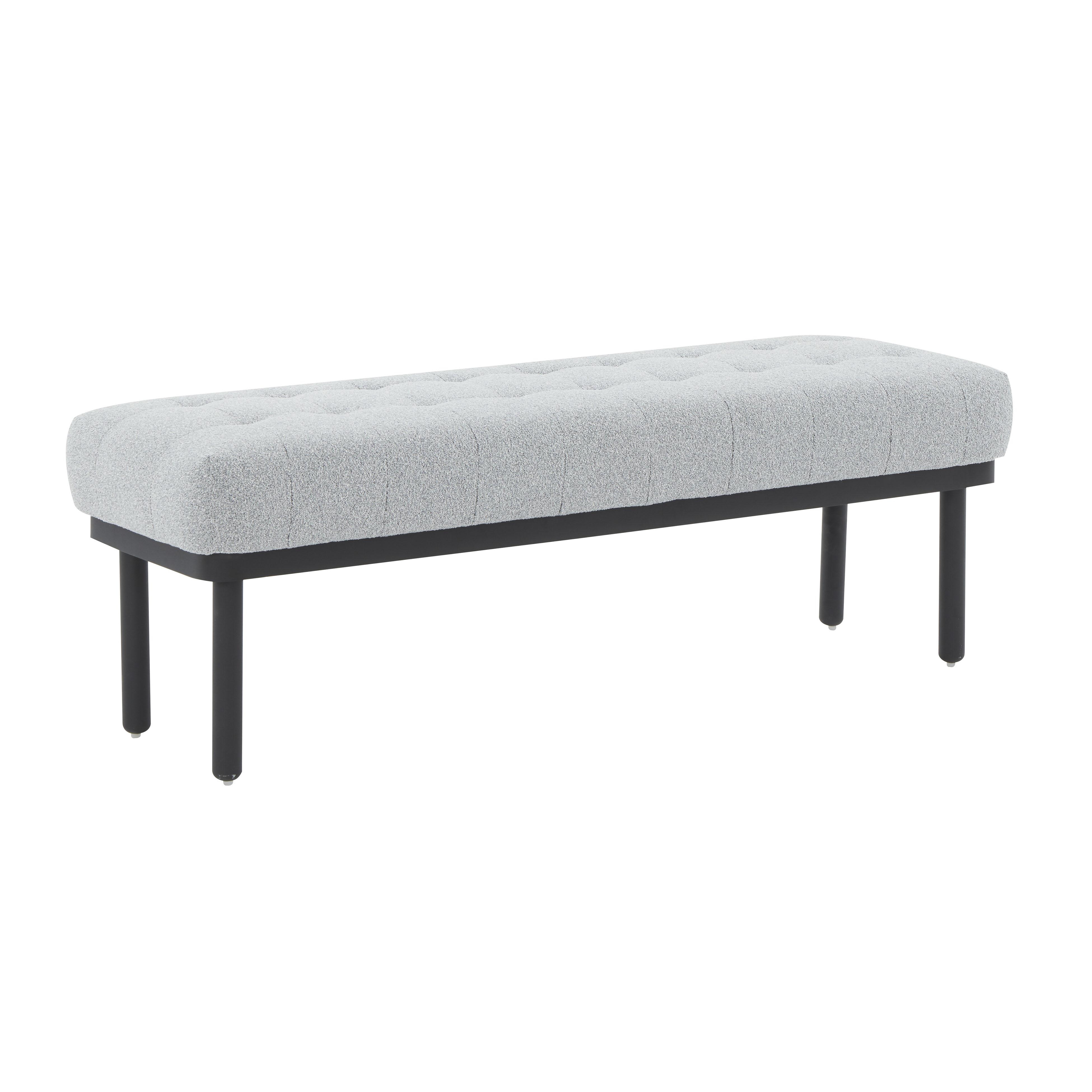Olivia Grey Boucle Bench - Image 0
