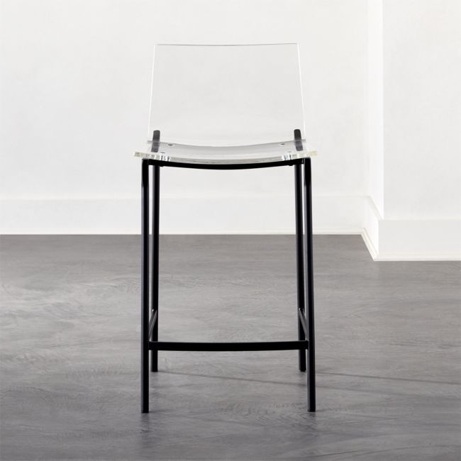 Chiaro Clear Acrylic Counter Stool with Black Legs - Image 0