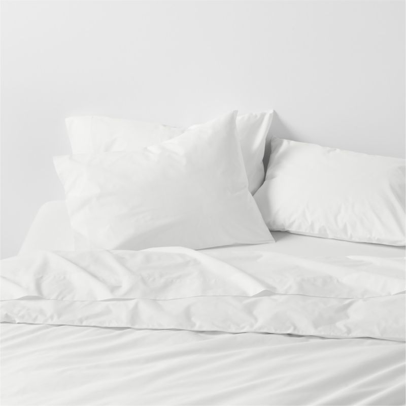 Everyday Organic Cotton Percale Crisp White King Bed Pillow Sham - Image 1