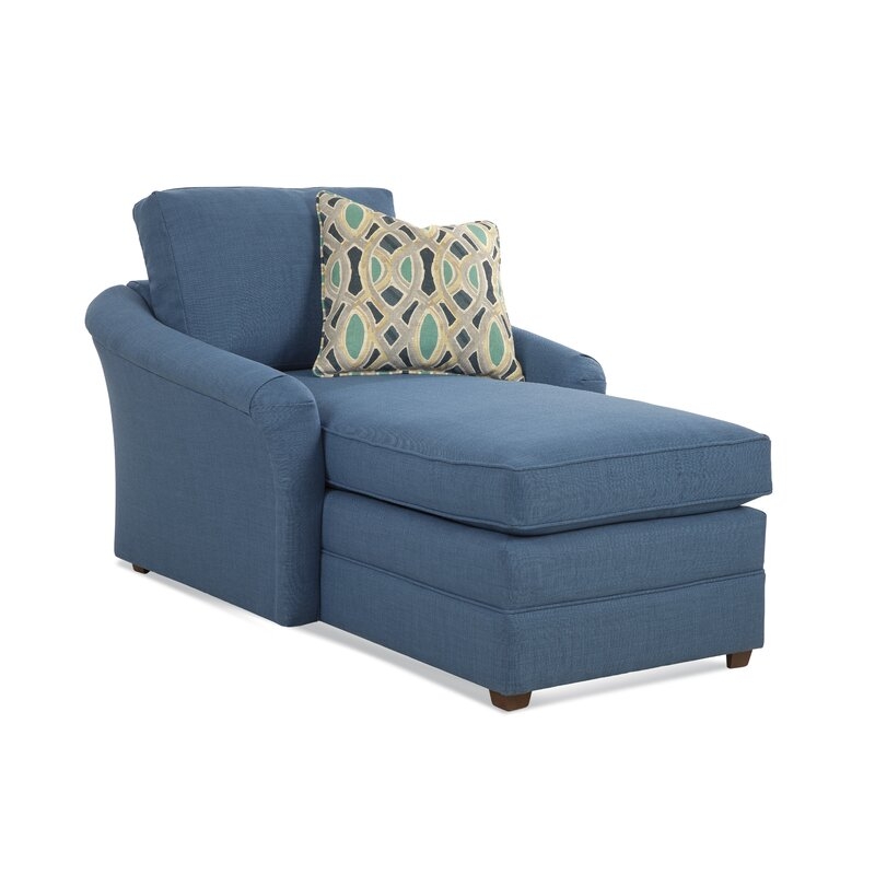 Braxton Culler Full Chaise Lounge Upholstery: Blue Stripe - Image 0