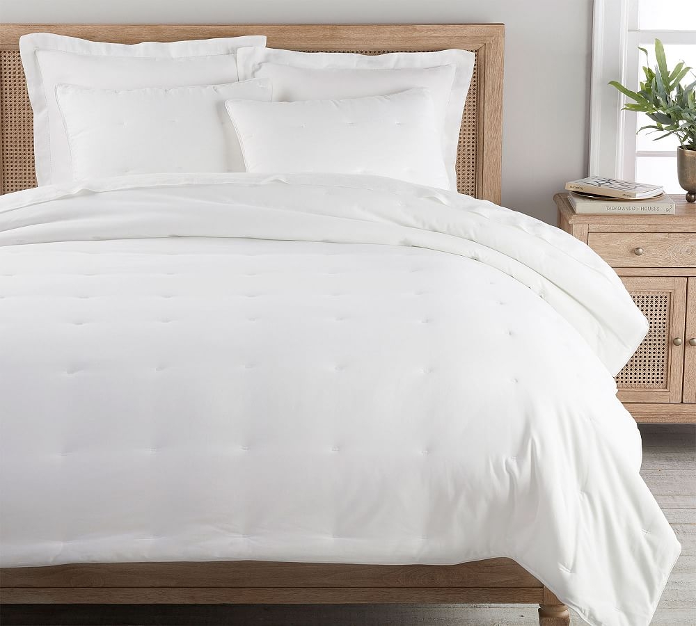 Belgian Flax Linen Comforter, Twin/Twin XL, White - Image 0