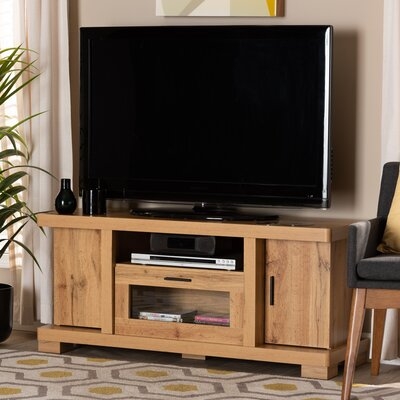 Aadan Modern And Contemporary Oak Brown Finished Wood 2-Door TV Stand - Image 0