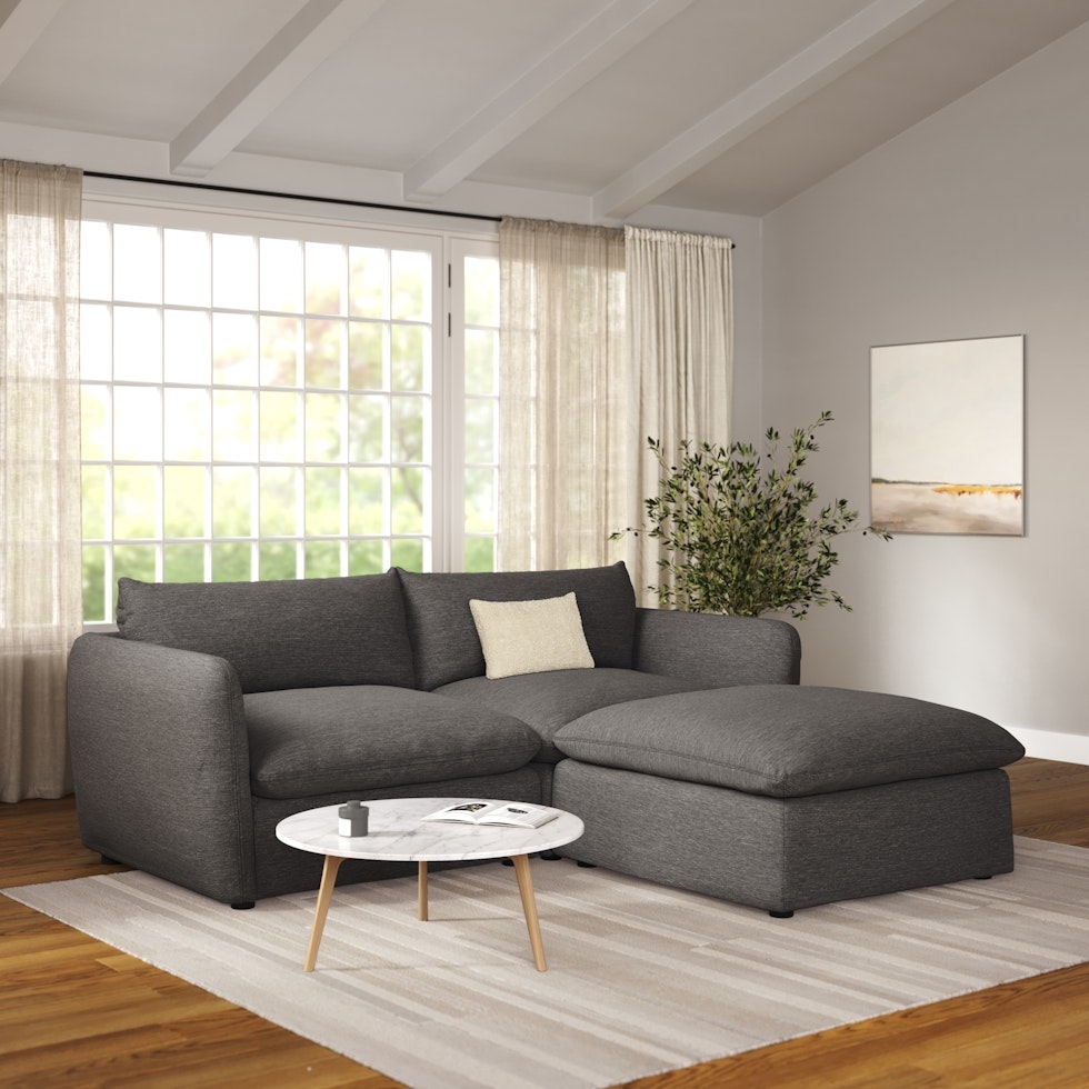 Leigh 92" Modular Sectional - Silver Gray - Image 0