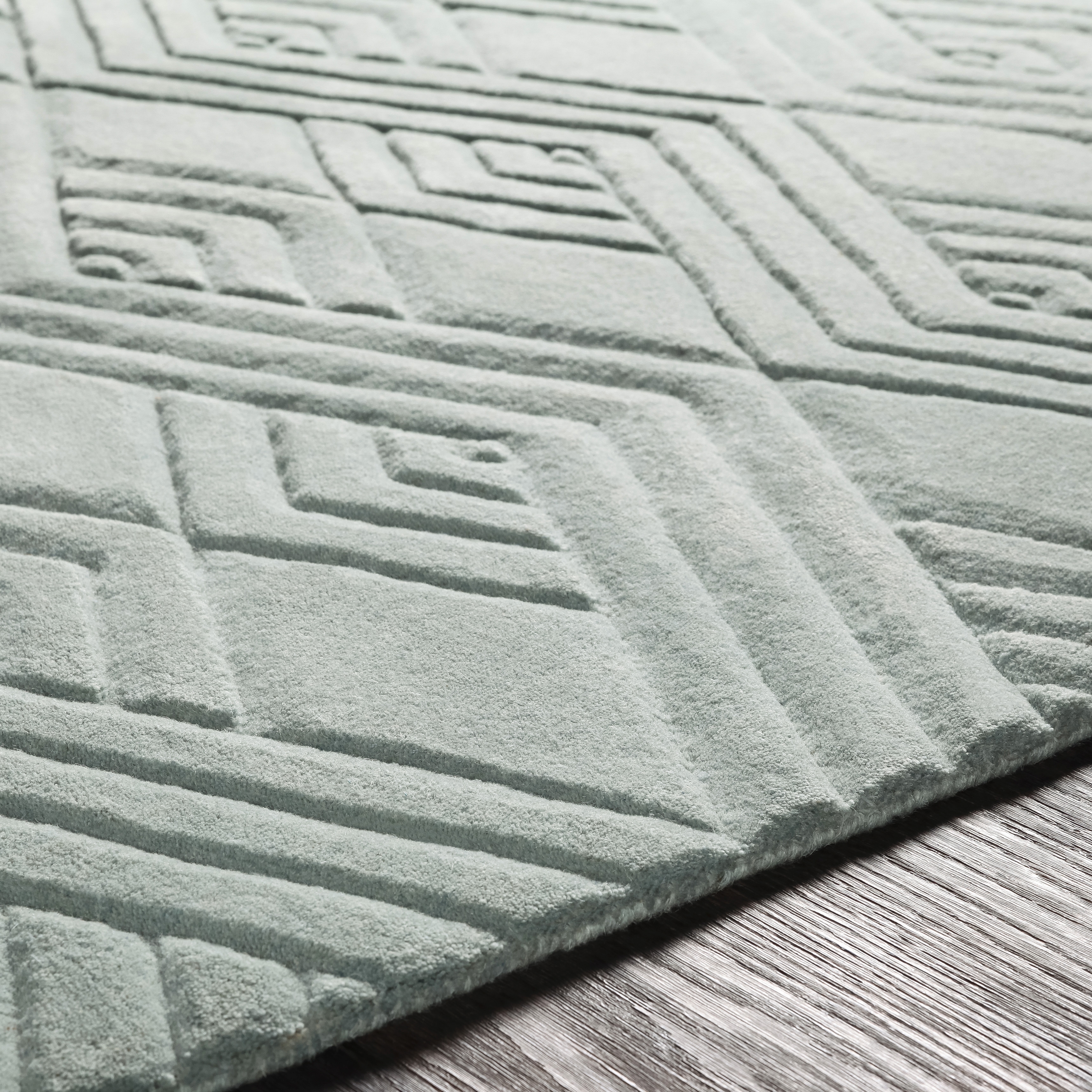 Etching Green Indoor 2' x 3' Handmade Rug - Image 3