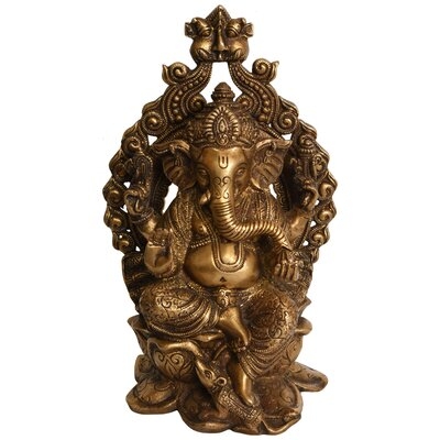 Lord Ganesha Seated On Lotus Throne - Image 0