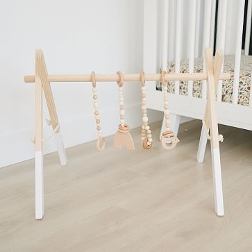 White Wood Baby Gym, Gray Toys - Image 2